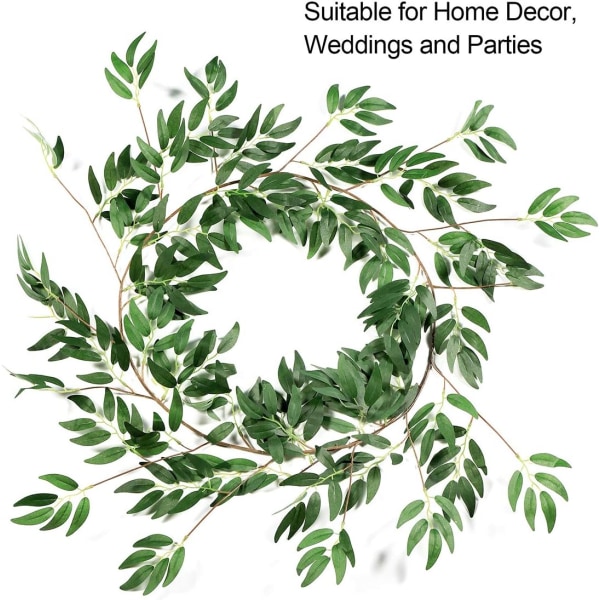 Greenery Willow Garland, 5.5FT Leaf Garland för fest