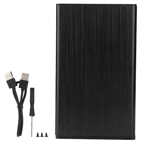 22I12-RTK 2.5 tums USB Parallellport Metall Ritning Notebook IDE Hårddisk Disk Kabinett Svart