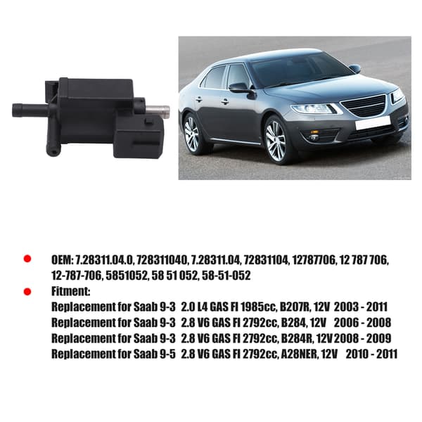 DC12V Turbolader Boost Control Valve 2 Pins 728311040 Udskiftning til Saab 9‑3 9‑5