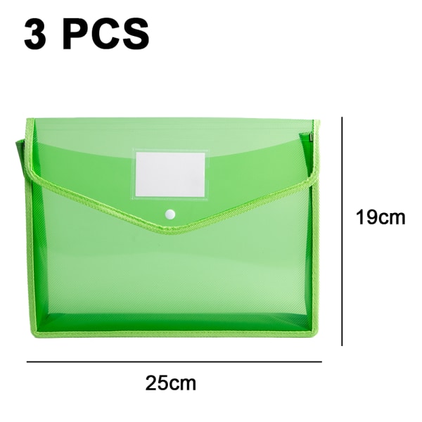 3 pakker Plastmappekuverter Udvidende filtegnebog