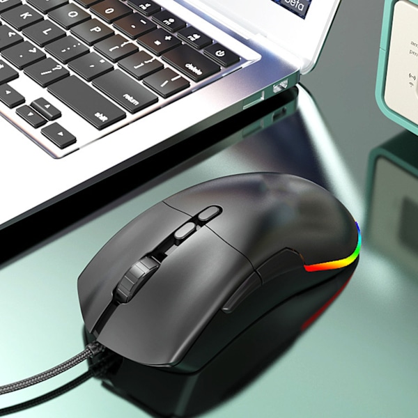Trådløs mus med dobbelt tilstand, programmerbare knapper, RGB-baggrundsbelysning, justerbar DPI, ergonomisk gamingmus til spil, kontor og studie