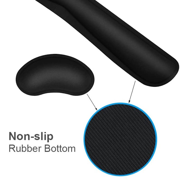 Stöd för datortangentbord och musmatta Memory Foam Set Enkelt att skriva och smärtlindring i handleden Ergonomisk lätt anti-sladd handledskudde för kontor