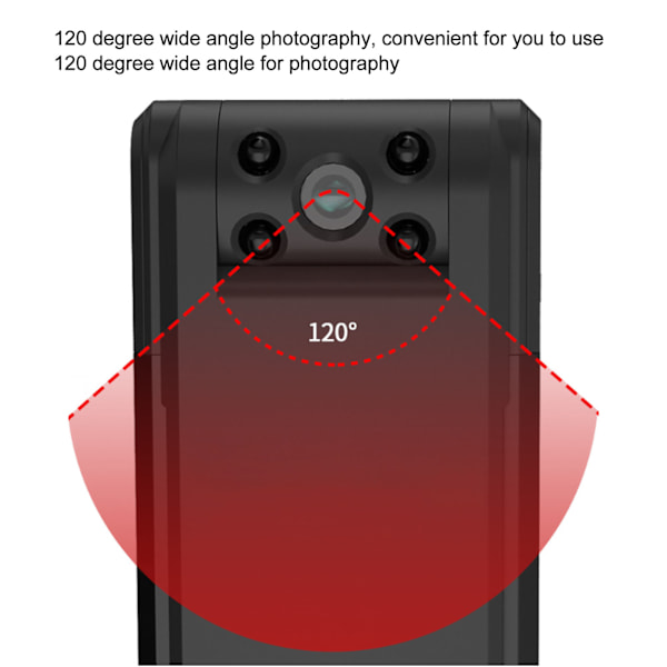 Digital inspelare Metall 1050mah 1080P HD 180 Graders infraröd roterbar lins Bärbar magnetisk kroppskamera för möte