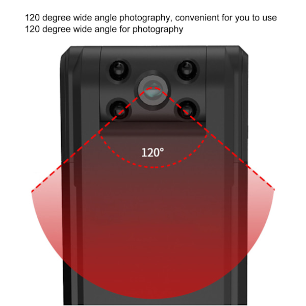 Digital opptaker Metall 1050mah 1080P HD 180 Graders Infrarød Roterbar Linse Bærbar Magnetisk Kroppskamera for Møte