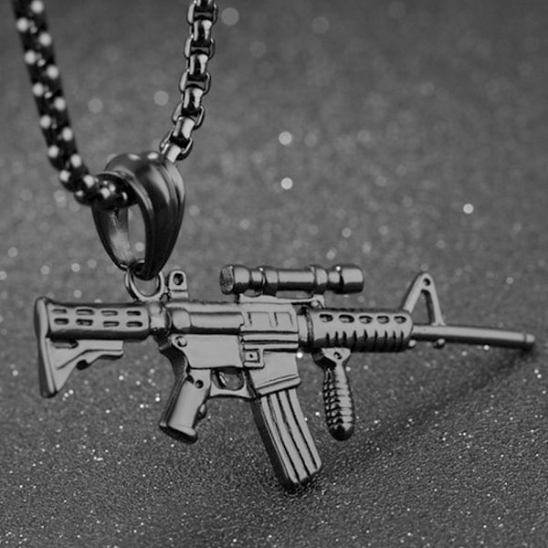 Sotilaallinen muoti M416 titaaniteräksinen aseen riipus kaulakoru miesten riipus koriste