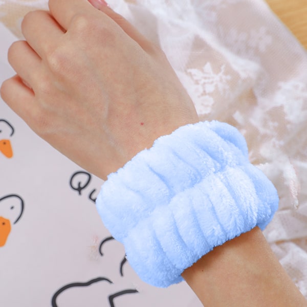 Handledsband Scrunchies för tvättning av ansiktsabsorberande svettband blue