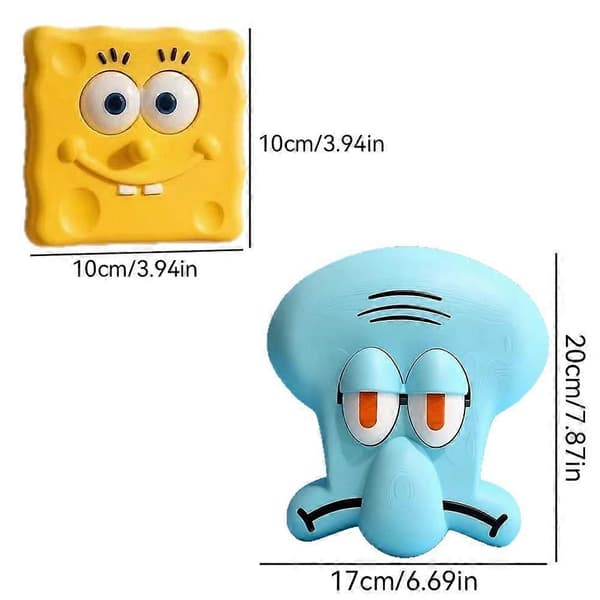 Tecknad strömbrytarplatta med 3D-ögon för barnrum och lekrum Squidward 1pcs