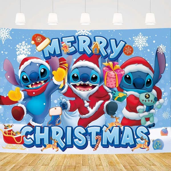 Stitch julebursdagsbakgrunn