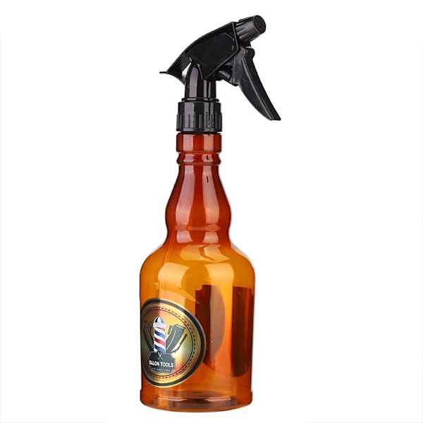 650 ml Vintage täytettävä vesisuihkepullo parturi-kampaamo suihkepullo hiustyökalu (ruskea)