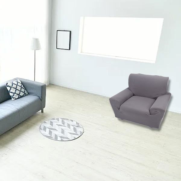 1 st soffaöverdrag för en sittplats, 1 sitsig, hög elasticitet, mjuk sofföverdrag, grå (90-140 cm)