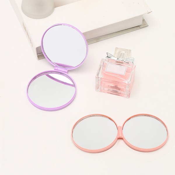 Bärbar plastvikbar cirkulär präglad kosmetisk spegel