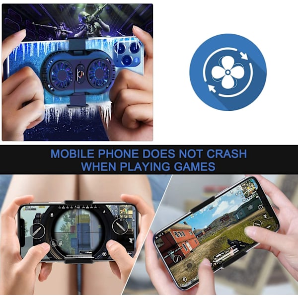 Mobiilipuhelimen jäähdytin, ultraohut, musta + pari sormensuojaa