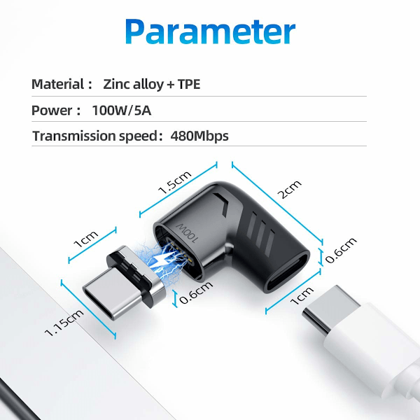 Magnetisk USB C-adapter (2-pak)