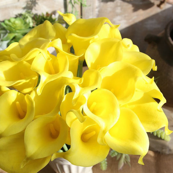 Calla Lily 10 stk. Kunstige Blomsterbuket til Bryllup Brud