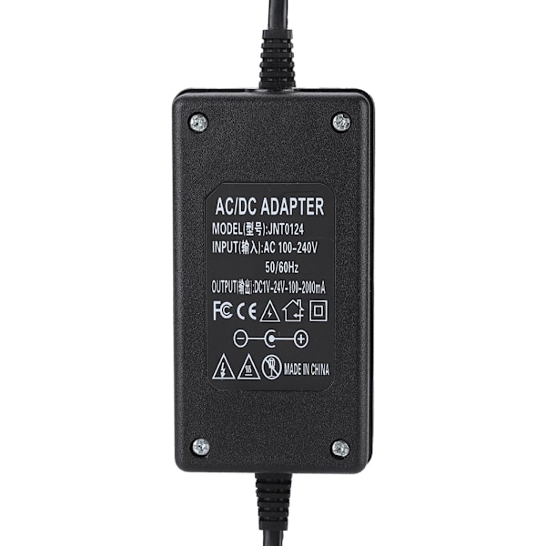 48W 2A 1-24V Justerbar Spenningsadapter Motorhastighetskontroll 100-240V EU-plugg