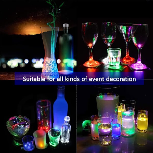 LED-coaster, LED-klistermærker Coaster lyser op til drinks, Flash