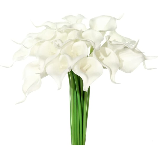 20 st artificiella Calla Lily Real Touch Latexblommor för brud