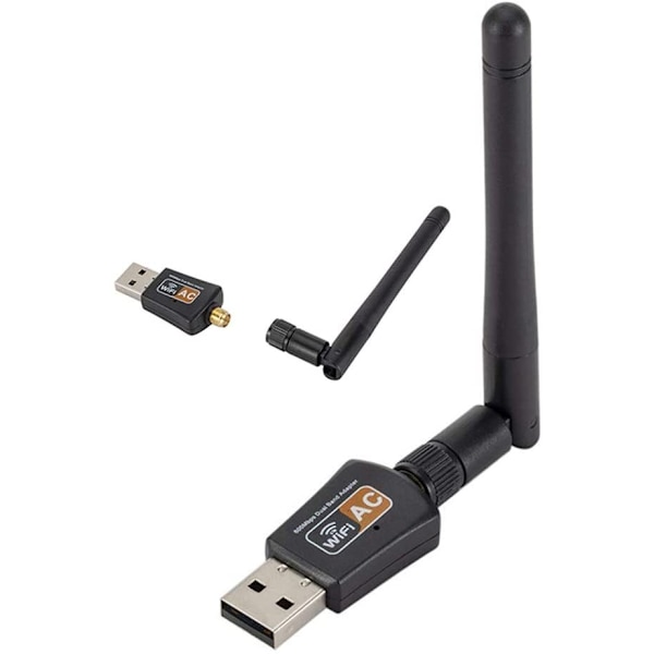 USB WiFi Adapter, Trådløs WiFi Dongle 1200 Mbps Dual Band 2.4G/5G ，USB 3.0 WiFi Stick med 5dBi Antenne til PC/Desktop/Bærbar/Tablet, Support Win