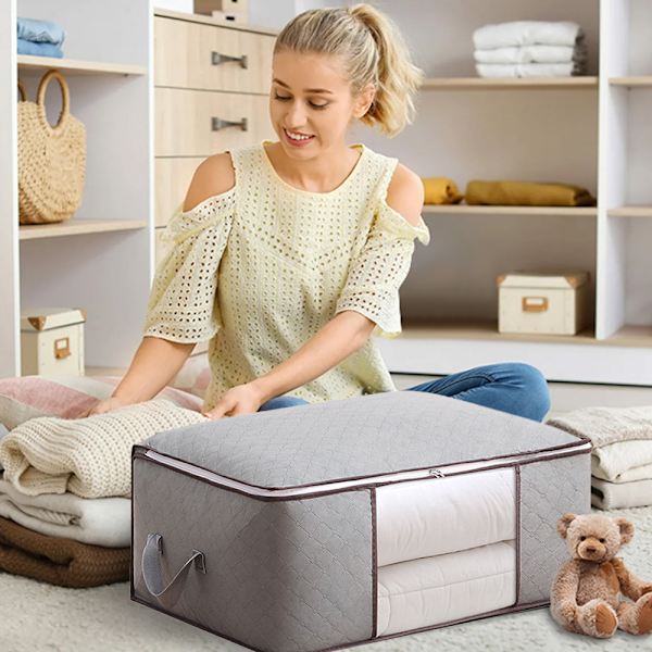 Gjennomsiktig oppbevaringspose i non-woven-materiale, tykknet dynepose