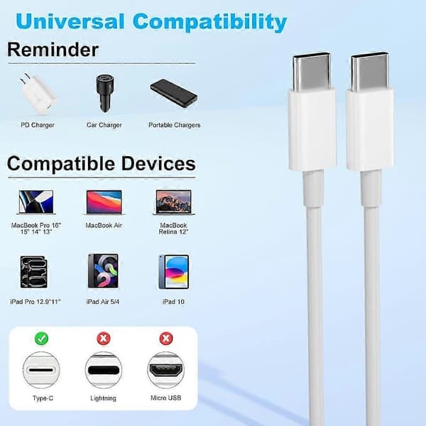 USB-C-kaapeli 1m – Pikalataus iPhone 15/16 & Android -laitteille