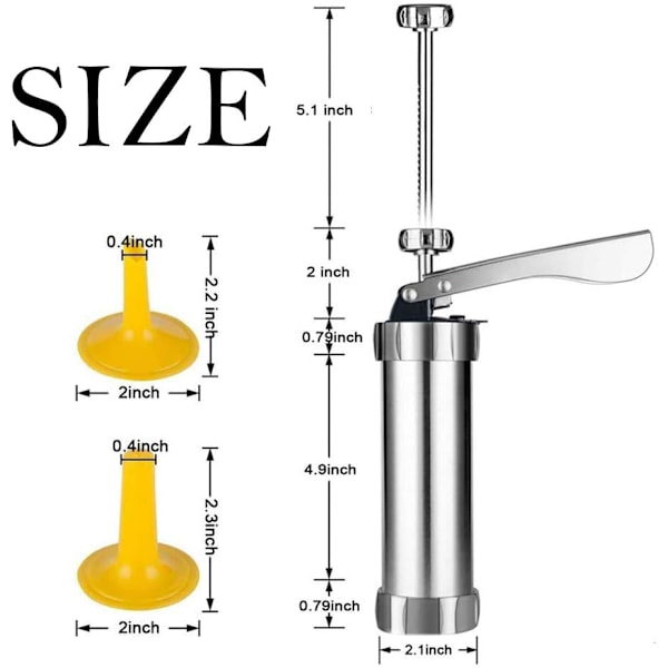 Kjeksmaskin, Kjekskanon, Rustfritt stål Biscuit Press