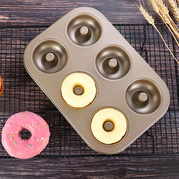 PHABULS Donutform, Mini Donutformar Non-stick 6 Hålrums, Plåt