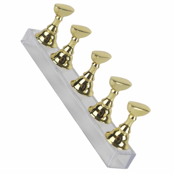 Falsk nageldisplayställhållare set nagelkonstövningshållare guld magnetisk nagelvisning hylla
