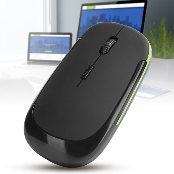 2.4G trådløs mus justerbar optisk USB-modtager bærbar computer tilbehør 1600dpiSort