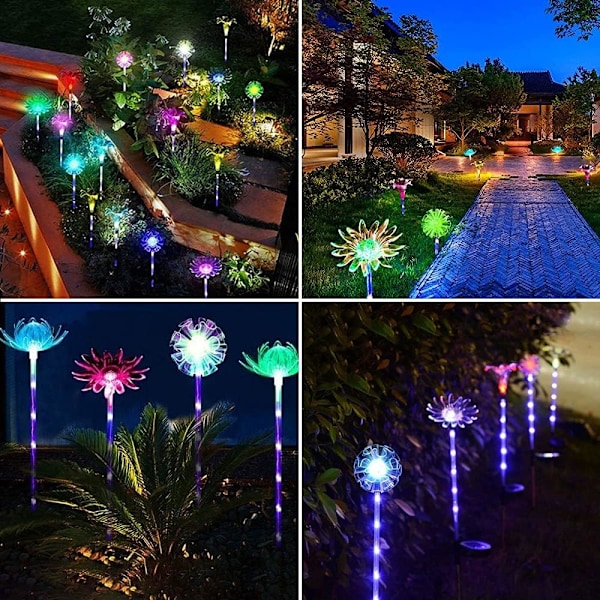 Solcellsdrivna Trädgårdslampor med Enkel Installation, Festlig Atmosfär Lyser Upp Din Gångväg Uppfart Uteplats Rabatt Bakgård Med Vattentät Utomhusdesign,