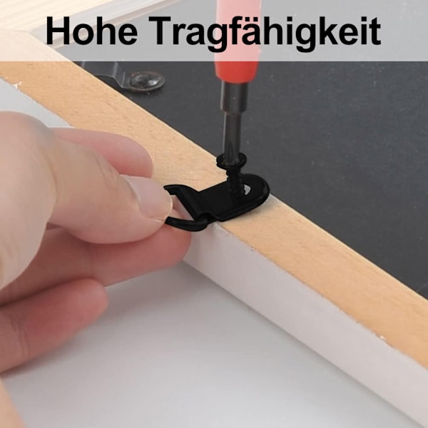 12 stk. D-ring installationsbindinger med øjne, D-ring kroge, V-formede bindinger, kraftige installationsringe, sammenklappelige D-remhængere, kraftig rustfri