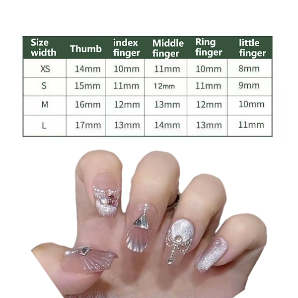 Korte tryk på negle Medium Coffin Nail Art med 3D luksusdesign Genanvendelige falske negle 10 stk. med tilhørende neglekit 4 størrelser