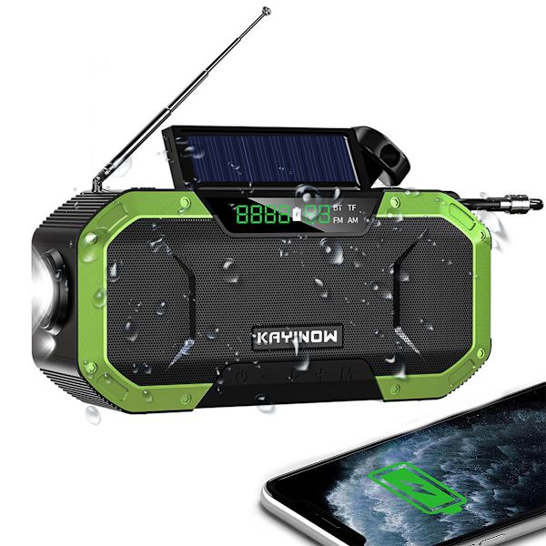 Hätäradio Vedenpitävä Bluetooth-kaiutin, Kannettava Digitaalinen AM FM Radio Taskulampulla