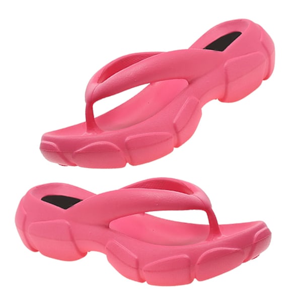 Flip-flops Flip Slides Tjock Sula Halkfria EVA Bekväma Ergonomisk Design Mjuka Sandaler för Kvinnor Flickor Rosröd 35/36