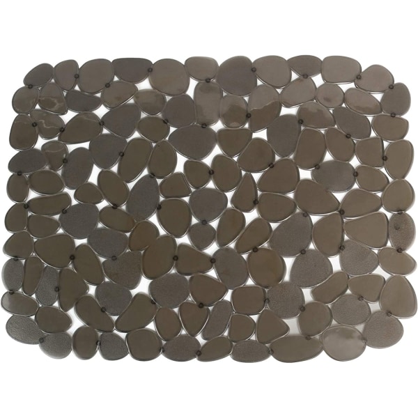 Diskbänksmatta, Justerbar PVC Black Pebble Diskbänksskydd för Stainl Brown