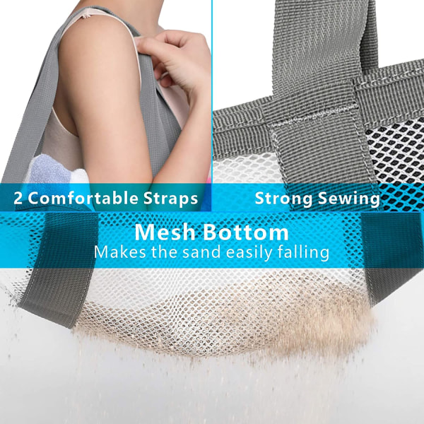 Mesh Beach Bag Oversized Beach Tote 9 Fickor Beach Toy Bag$ Mesh White