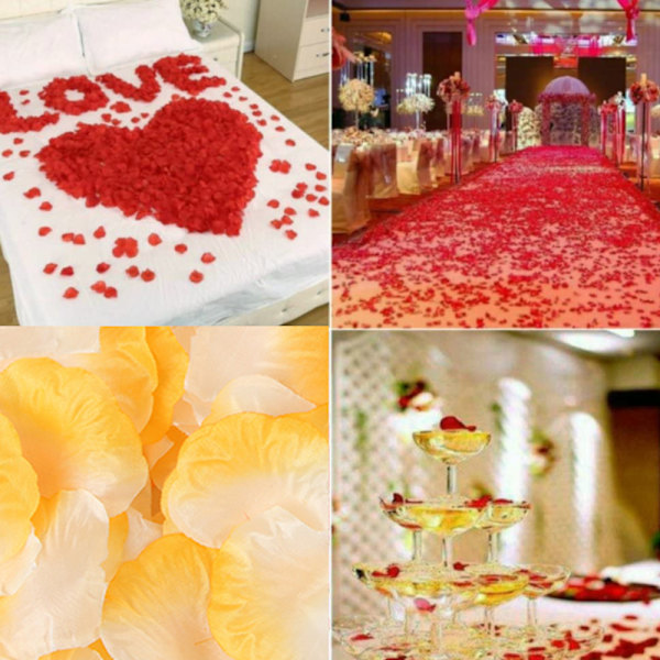 20 poser av ikke-vevd stoff Rose Petals Simulerte roseblader