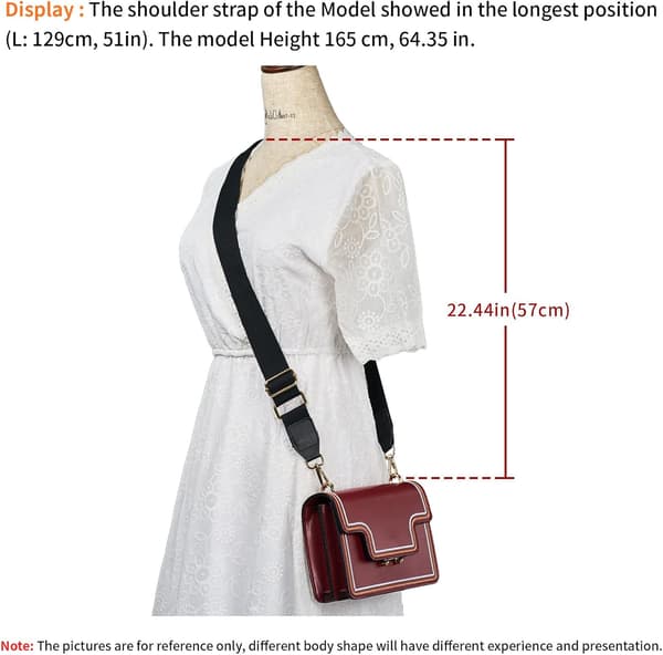 Women's Wide Shoulder Bag, Adjustable Replacement Leather Strap, Long Shoulder Strap (Brown) Brown