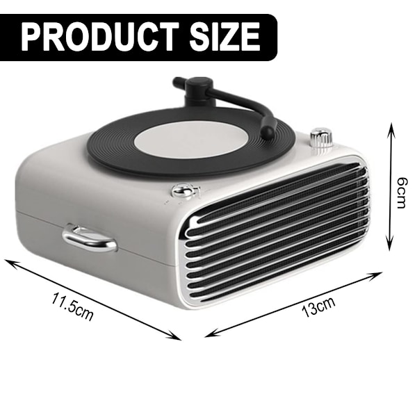 Bärbar Bluetooth-högtalare Radio, Mini Trådlös Bluetooth-högtalare Multifunktionell Surround Sound Bluetooth-kompatibel 5.0 Vinyl Record Player Högtalare