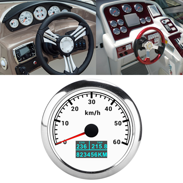 3‑In‑1 GPS Speedometer 60km/h Speed Gauge COG Trip Total Mileage for Marine Boat Car Truck