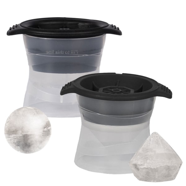 2-osainen mold timantin ja pallon muotoisilla jääkuutioilla,