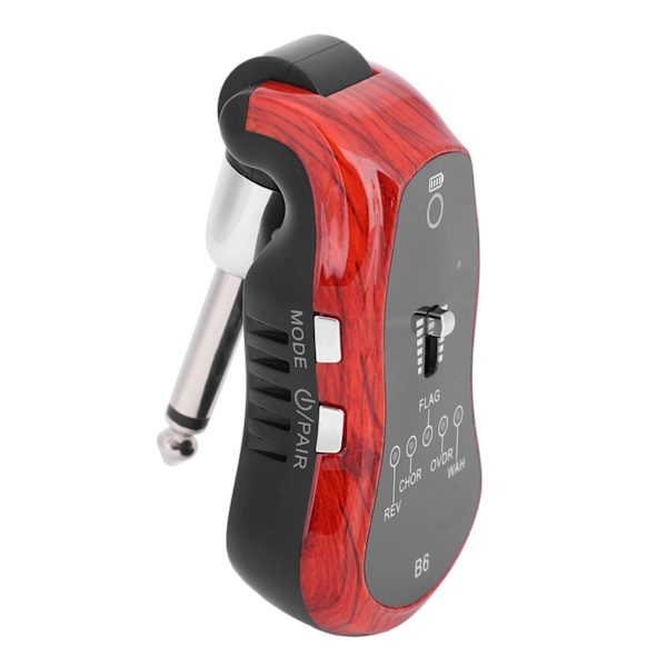 Portabel Bluetooth-gitarr-effektpedal med 3,5 mm utgångsjack, 5 ljudlägen, tillbehör