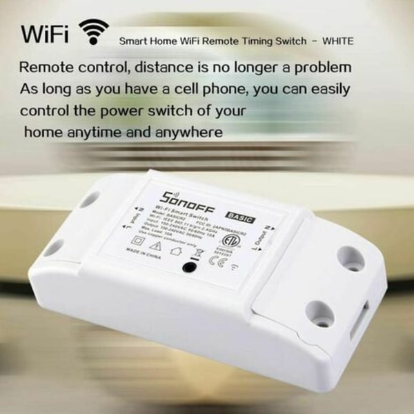 Sonoff Basic R2 Smart Wifi-bryter Trådløs Fjernkontroll Timer