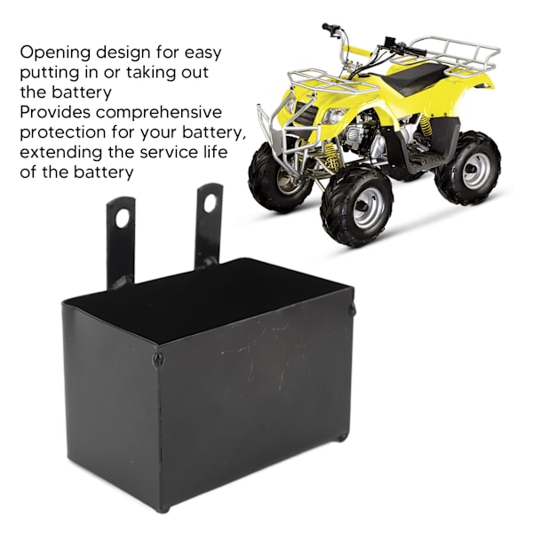 Batteriboks Sort Rustfri Robust Struktur til 50cc til 125cc ATV Motorcykel Dirt Bike