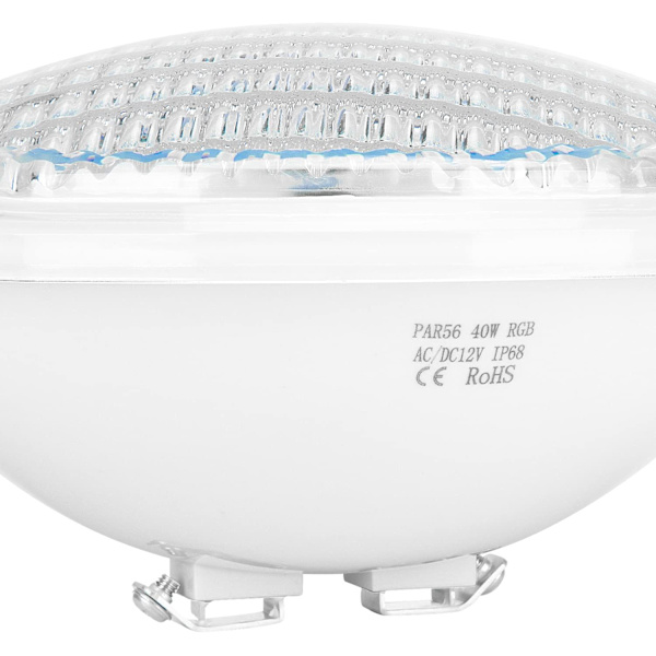 Kingwei RGBW 40W Swimmingpool Lampe PAR56, LED Swimmingpool Spotlight Vandtæt IP68, LED Nedsænkelig Swimmingpool Lys 12V DC/AC, Multicolor