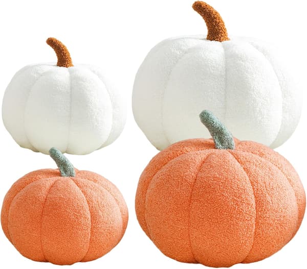 Græskar Pyntepude 2-pak Græskar Pyntepude Blød Halloween Pyntepude Sød 3D-simulering Græskar Sofa Pyntepude Halloween Dekoration Orange