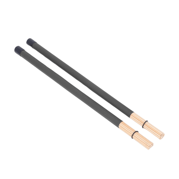 2 st Trummborste Trumstock Slägga Bambus Percussion Verktyg Instrument Tillbehör Set Kit Svart