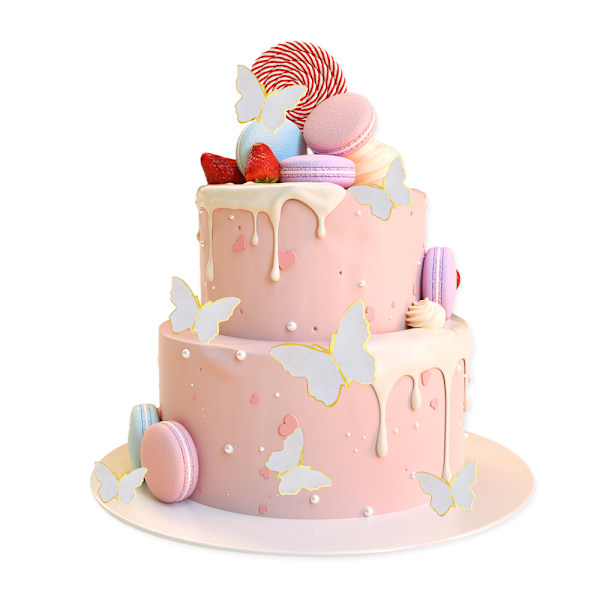40 st fjärils cupcake toppers födelsedag bröllop fest tårta vägg