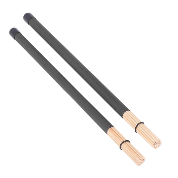 2 st Trummborste Trumstock Slägga Bambus Percussion Verktyg Instrument Tillbehör Set Kit Svart
