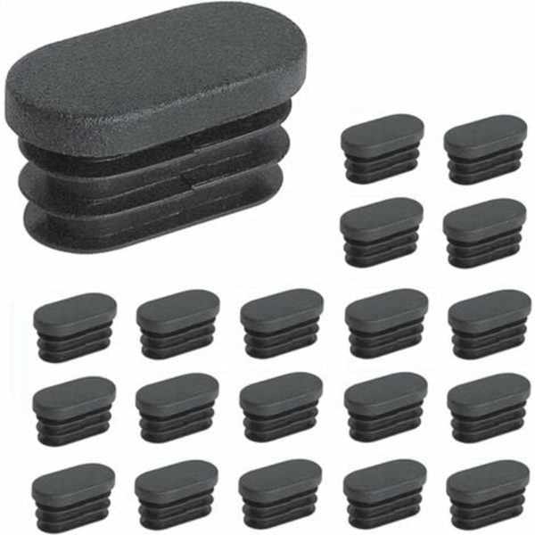 Plaständkåpor för rör Möbelben Ovala ändkåpor för plaststolsben Oval rörplugg för möbelben Trampolin Skåp Stol 20 stycken
