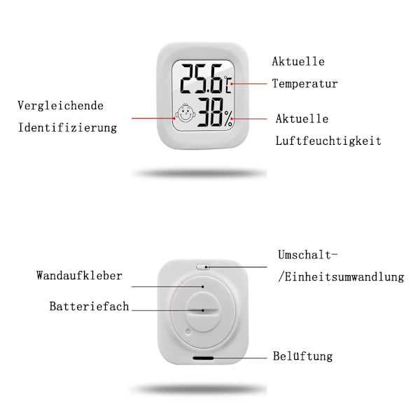 Hygrometer Hygrometer Inomhus- och utomhustermometer Hög precision temperatur- och fuktighetsmonitor med LCD-display